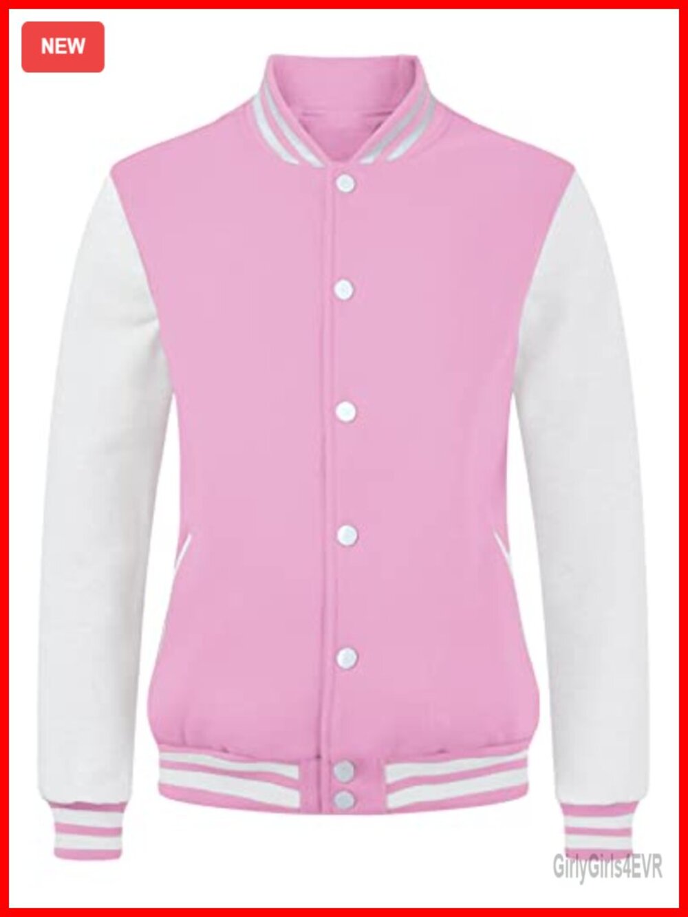 Women's Cotton Fleece Varsity Jacket Button Down Lightweight Baseball Coat
